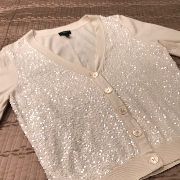 Talbots Sweaters - Talbots sweater, ivory, sequins, cotton blend, MP
